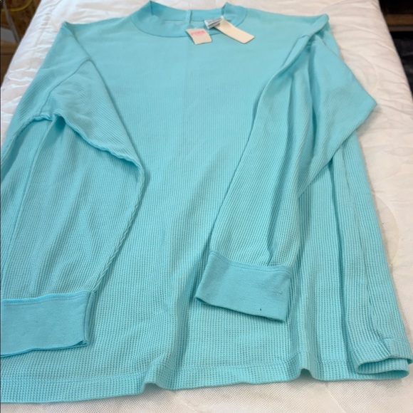 PINK Victoria's Secret Aqua Turtleneck Top - Picture 2 of 4